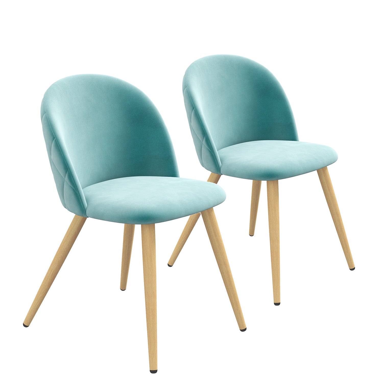 Velvet Green Chair+ Oak Legs (light Color) 2PCS