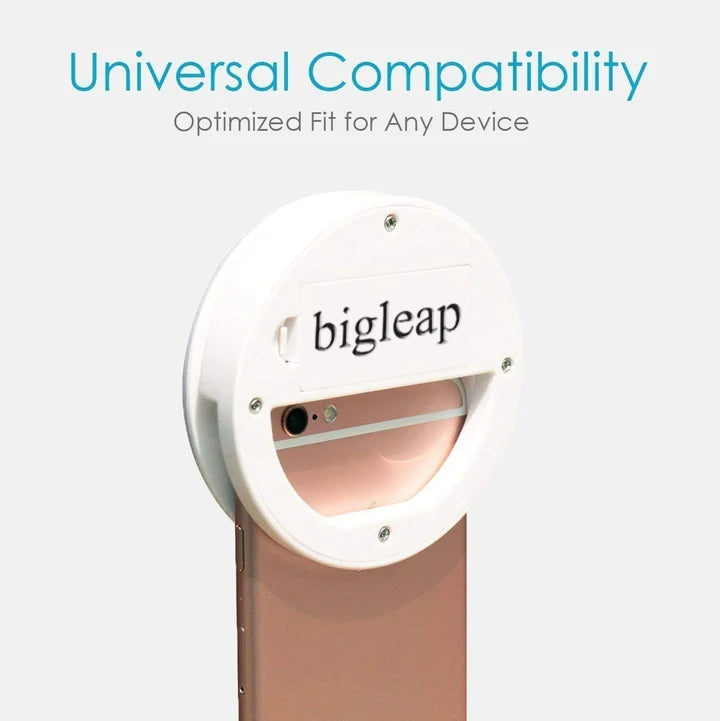 bigleap Selfie Ring Light for Phone Camera Photography Video, BatteryPowered Clip White