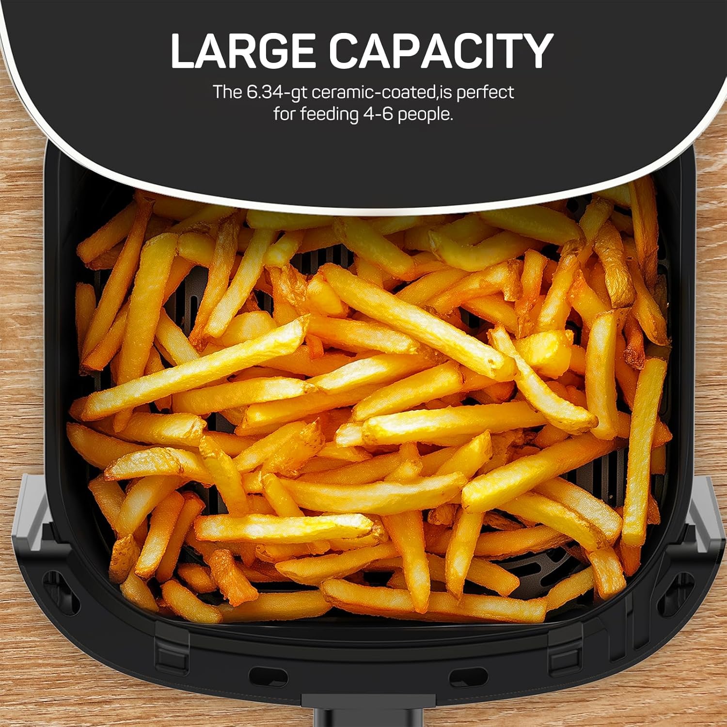 Blorly Air Fryer, 6-Quart Smart Air Fryer, 12-in-1 Functions - Air Fry, Roast, Reheat, Dehydrate, Bake, Steam, and More, 400°F Max Temperature, Grey