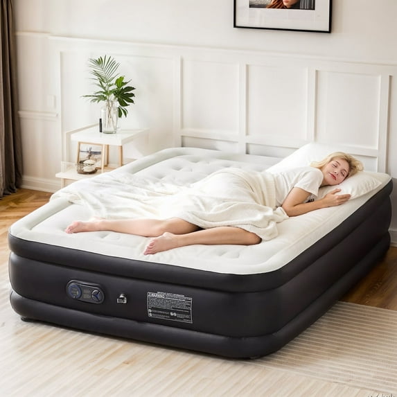 Blorly Air Mattress, Inflatable Blow Up Airbed High Capacity Pump Non-Slip Bottom