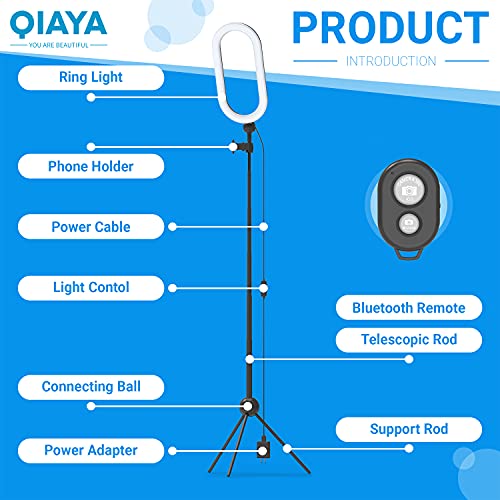QIAYA Ring Light with Tripod Stand and Phone Holder 14”